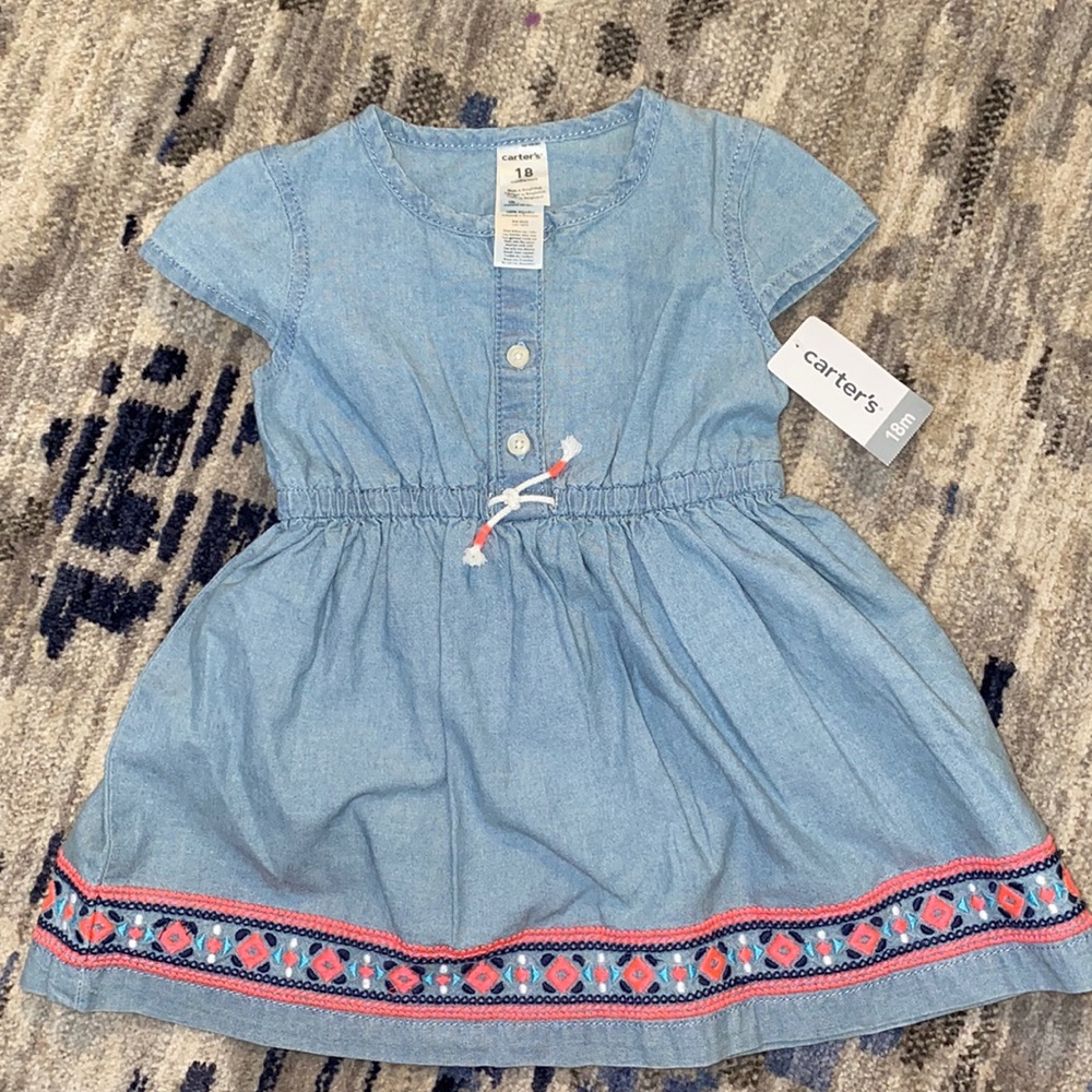 Carter’s 18 Month Shortsleeved Light Denim Jean Dress NWT